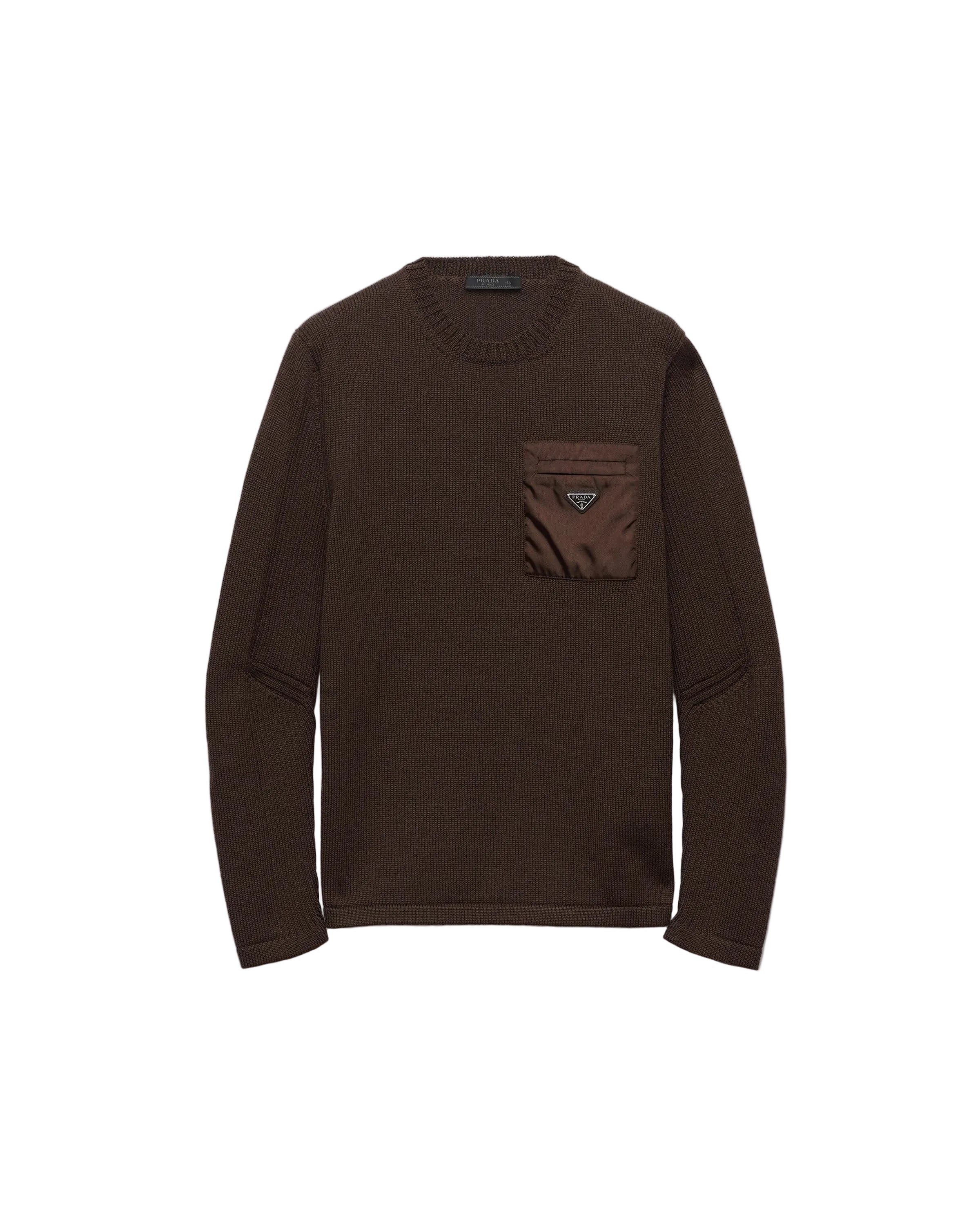 Prada Wool Sweater with Nylon Chest Patch | Verso