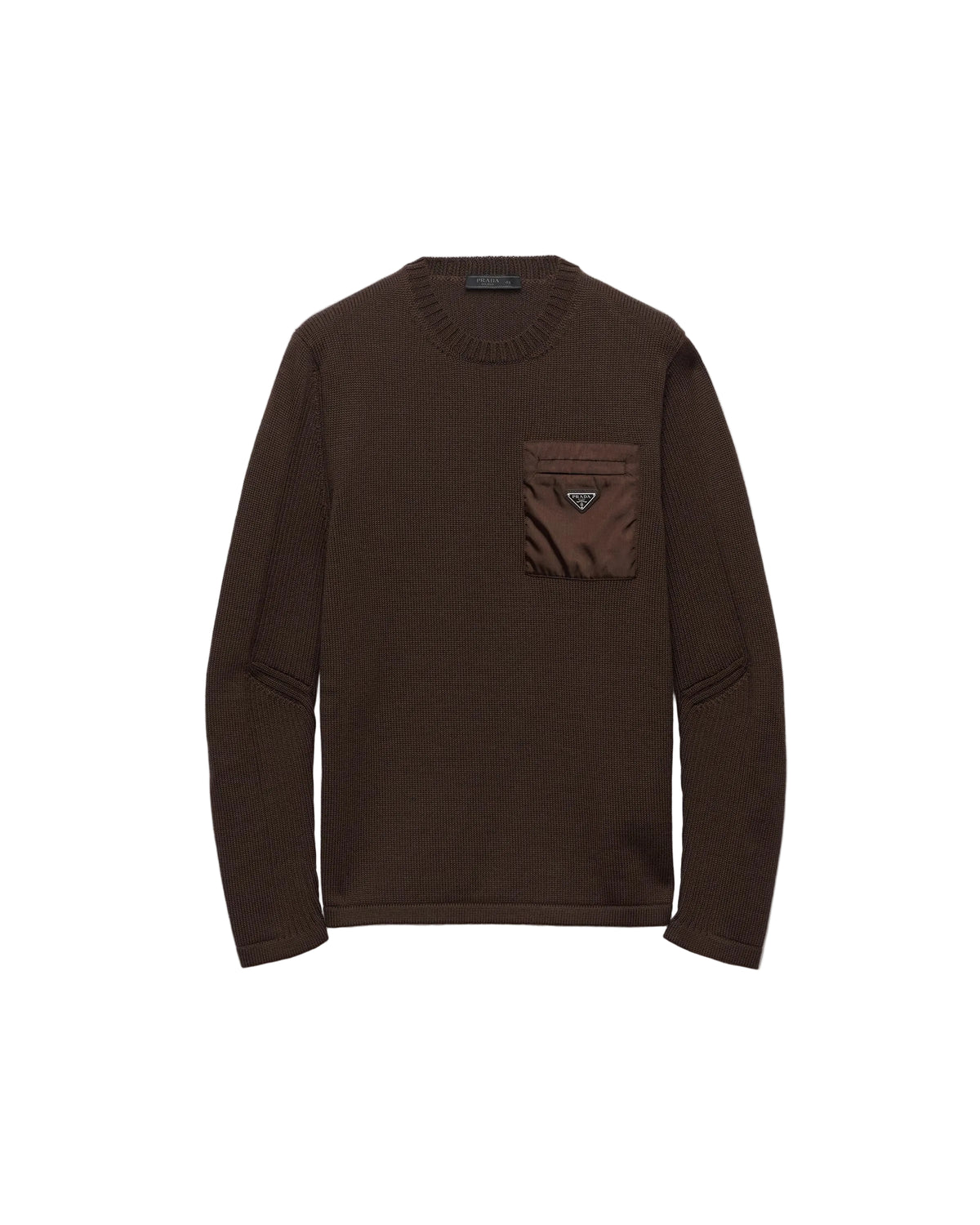 Wool Sweater with Nylon Chest Patch-PRADA-309838-48-Verso