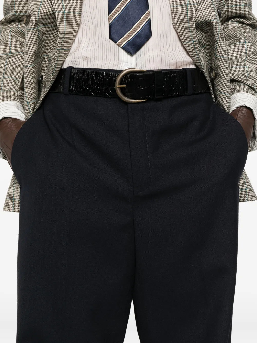 Wool tailored trousers-SAINT LAURENT-Verso