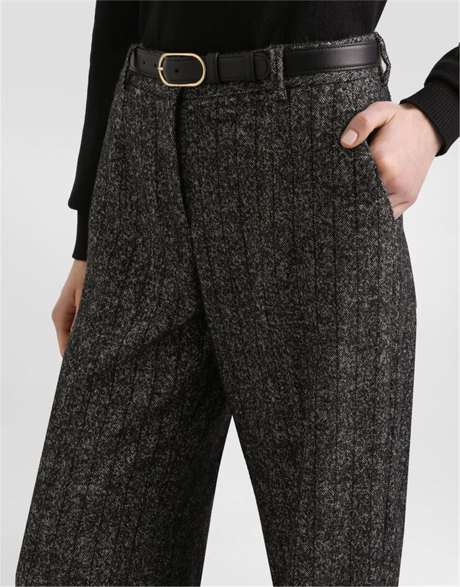 WOOL TROUSERS WITH STRIPED PRINT-DOLCE & GABBANA-Verso