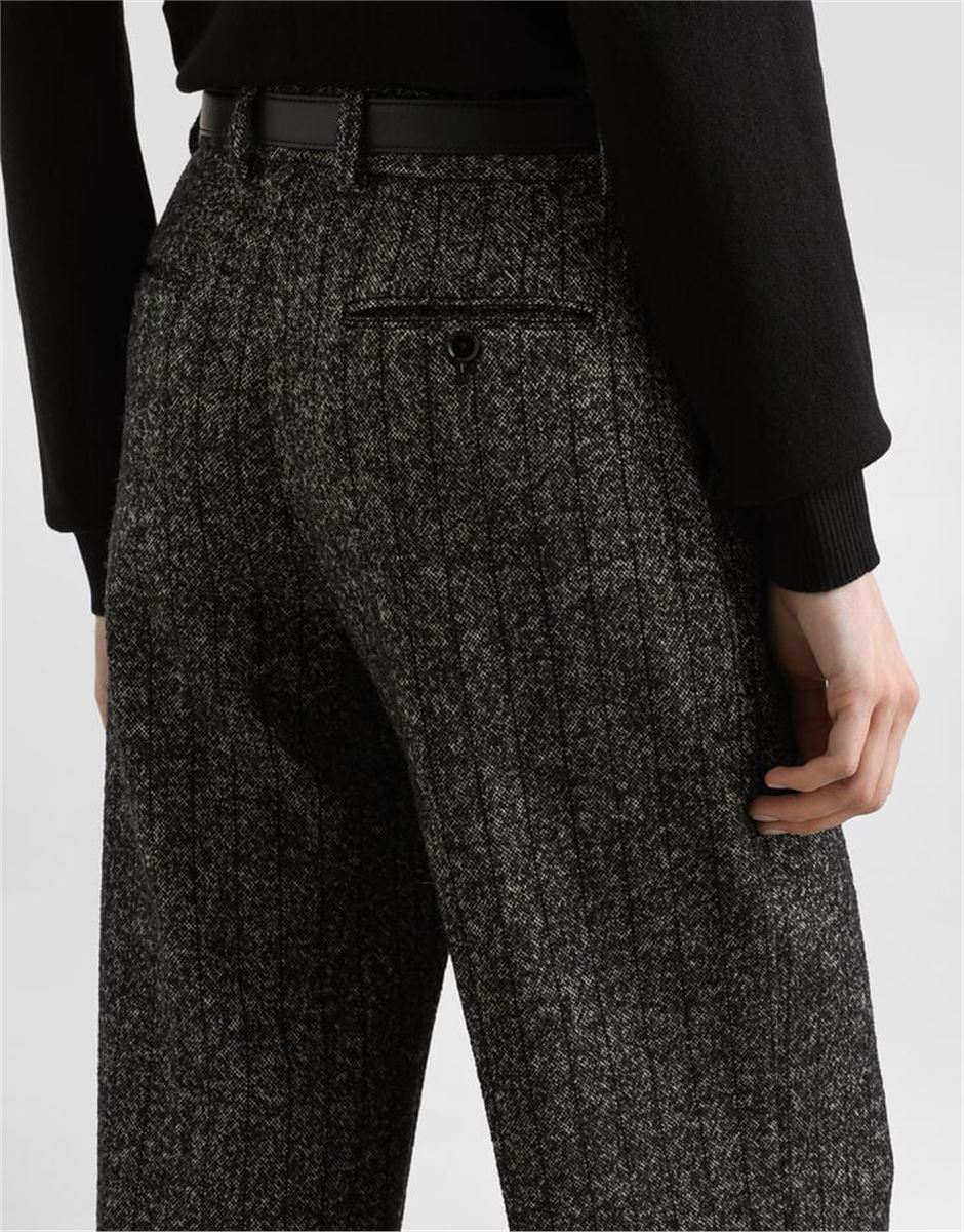 WOOL TROUSERS WITH STRIPED PRINT-DOLCE & GABBANA-Verso