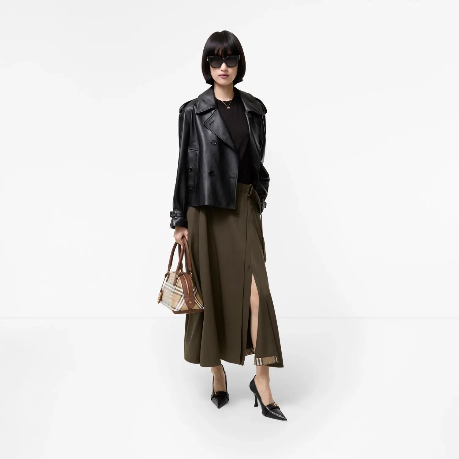 Wool twill midi skirt-BURBERRY-Verso