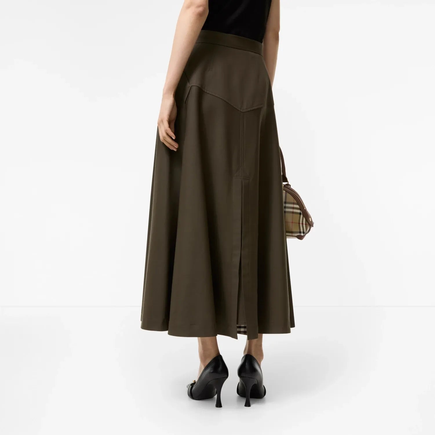 Wool twill midi skirt-BURBERRY-Verso