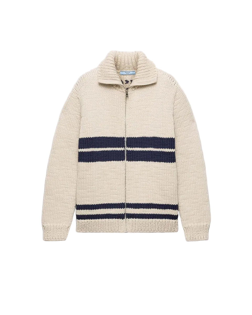 Wool zipper cardigan-PRADA-312182-38-Verso