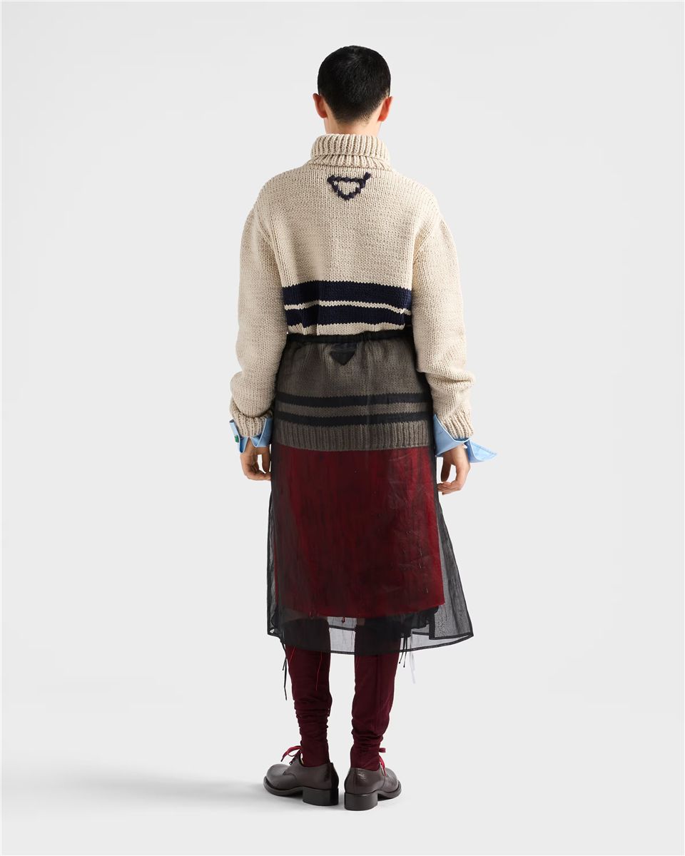 Wool zipper cardigan-PRADA-Verso