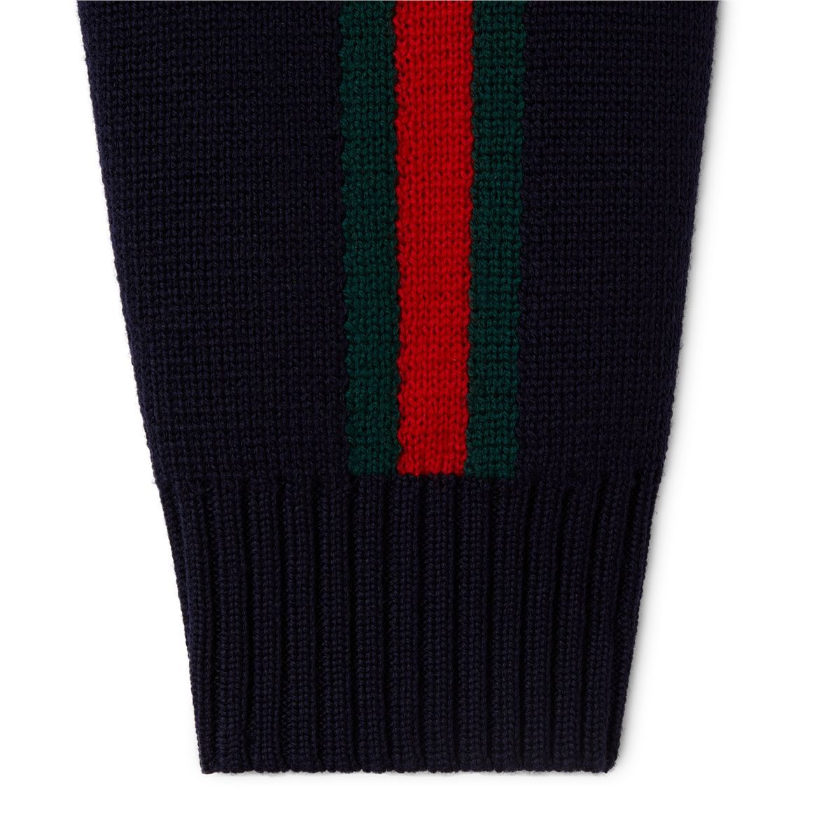 Woven stitch knit wool zip jacket-GUCCI-Verso