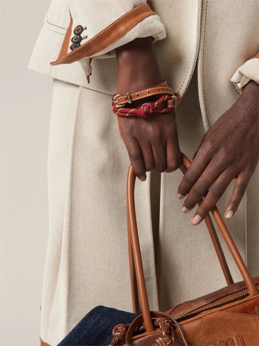 Wrap-around leather bracelet-MIU MIU-Verso