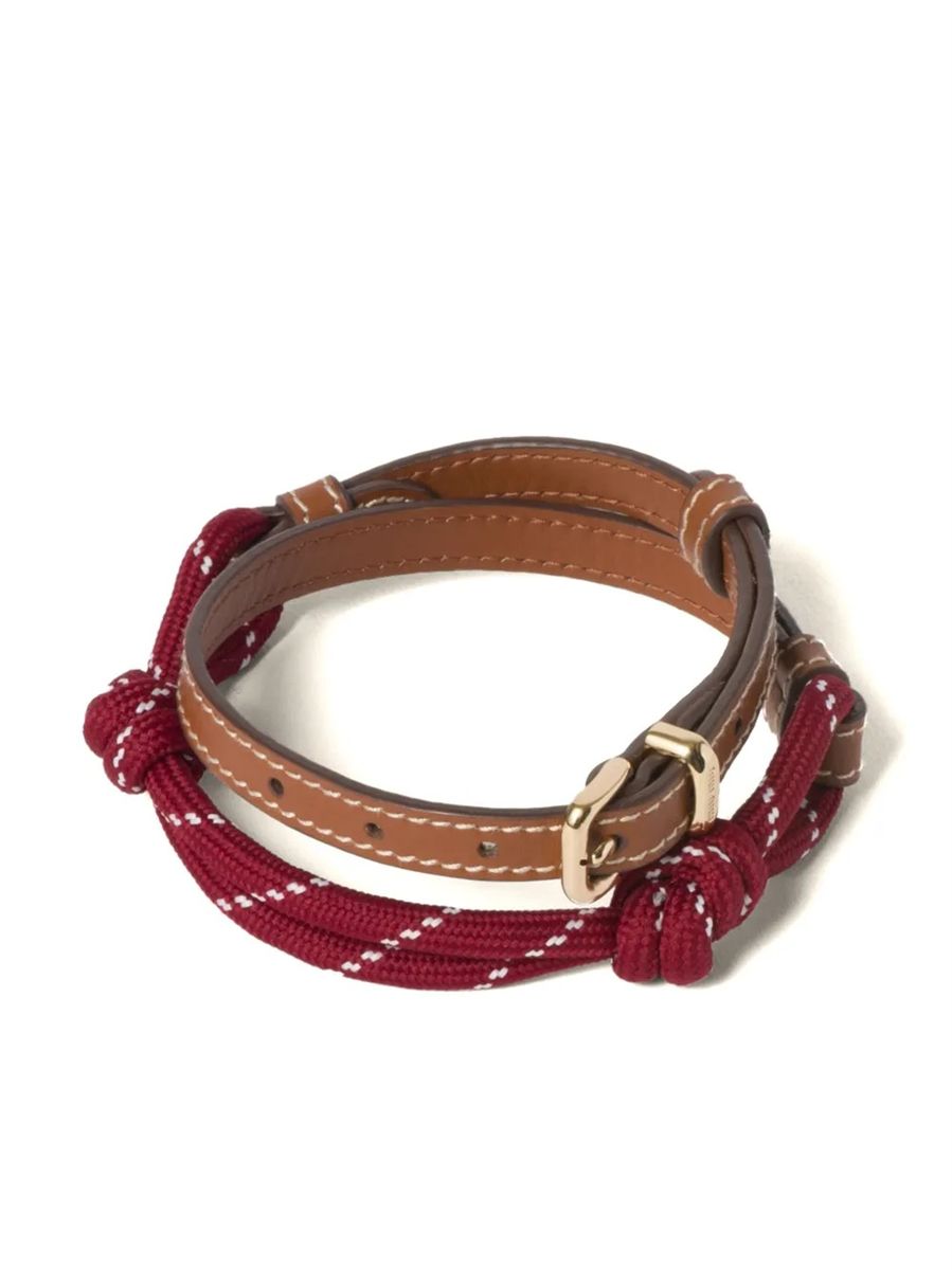 Wrap-around leather bracelet-MIU MIU-Verso