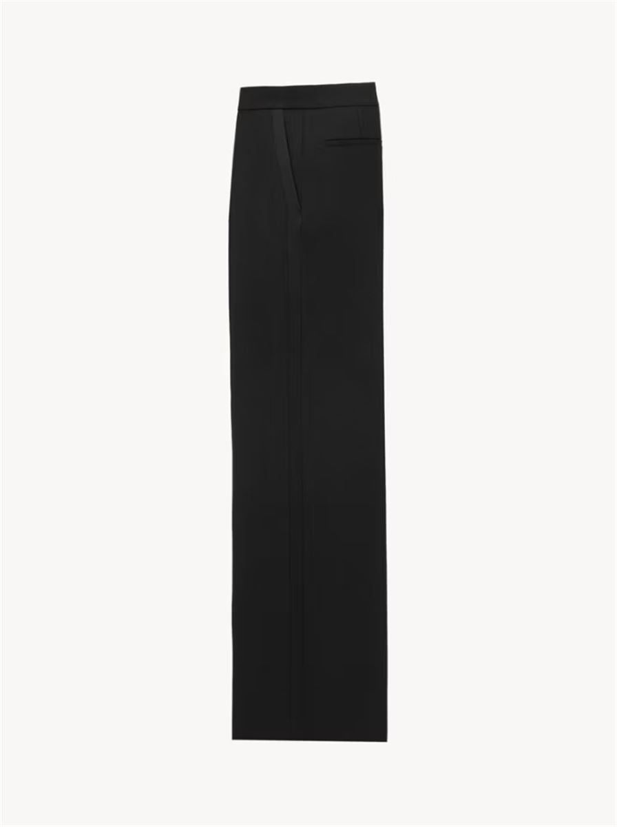 YVES TUXEDO PANTS IN GRAIN DE POUDRE - SAINT LAURENT - Verso