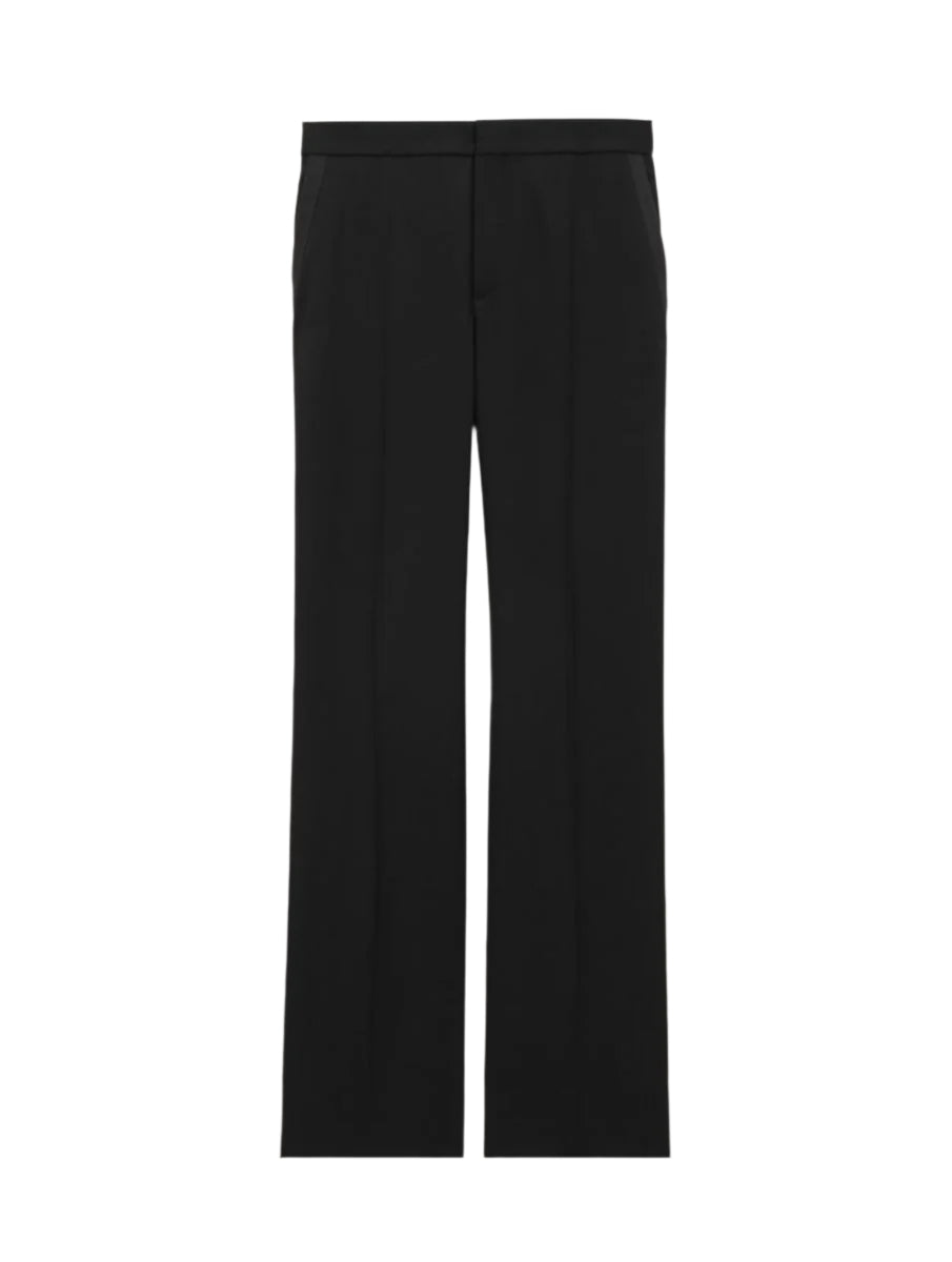 YVES TUXEDO PANTS IN GRAIN DE POUDRE - SAINT LAURENT - Verso