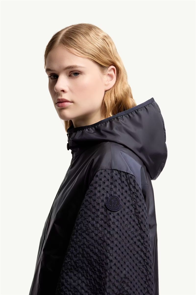 Zelkova san gallo-trimmed hooded rain jacket-MONCLER-Verso