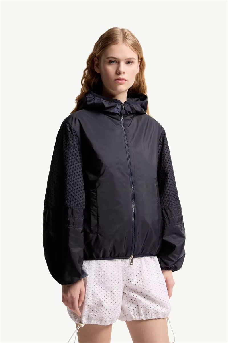 Zelkova san gallo-trimmed hooded rain jacket-MONCLER-Verso