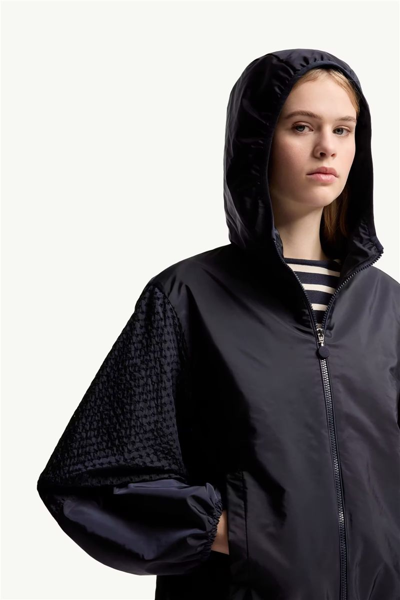 Zelkova san gallo-trimmed hooded rain jacket-MONCLER-Verso