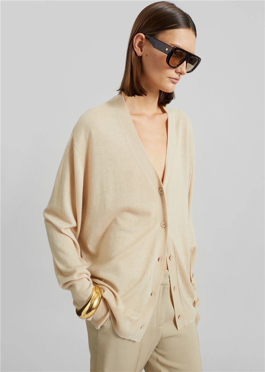 Zina V-Neck Cardigan-THE FRANKIE SHOP-Verso