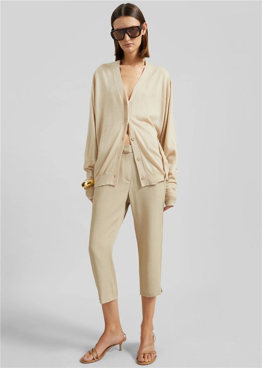 Zina V-Neck Cardigan-THE FRANKIE SHOP-Verso
