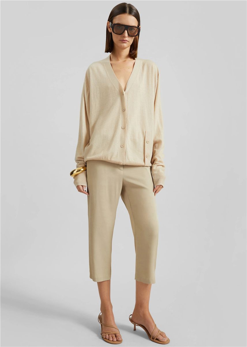 Zina V-Neck Cardigan-THE FRANKIE SHOP-Verso