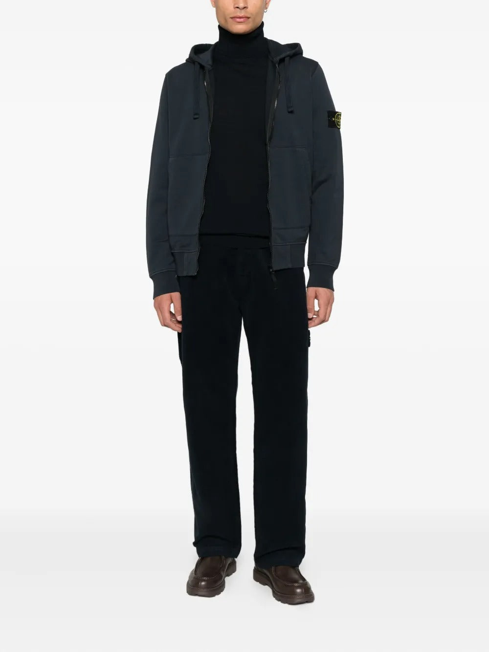 Zip-fastening Hoodie-STONE ISLAND-Verso