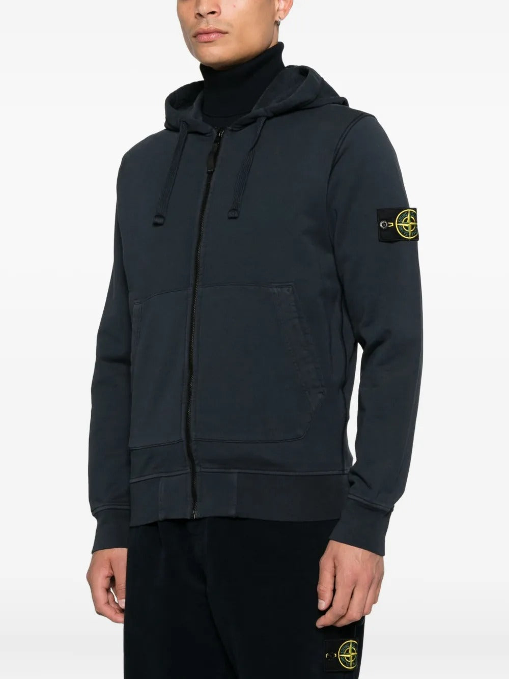 Zip-fastening Hoodie-STONE ISLAND-Verso