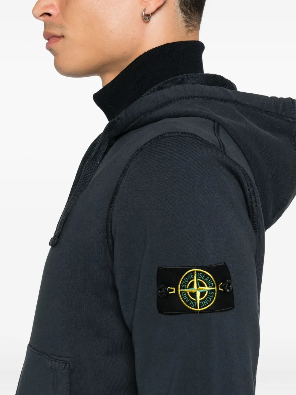 Zip-fastening Hoodie-STONE ISLAND-Verso