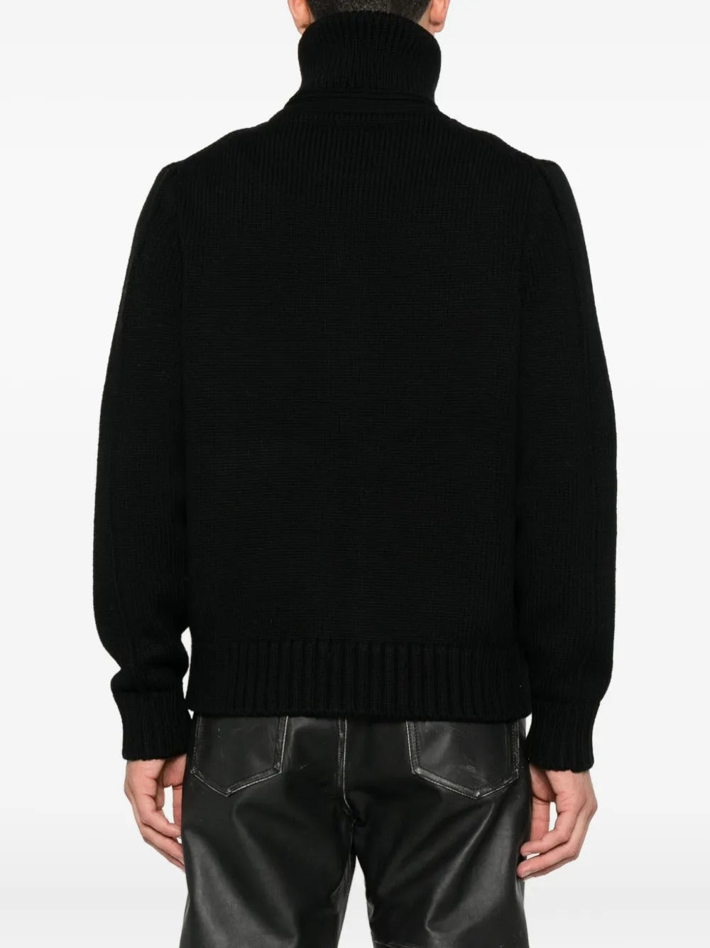 Zip-front ribbed wool jacket-TOM FORD-Verso