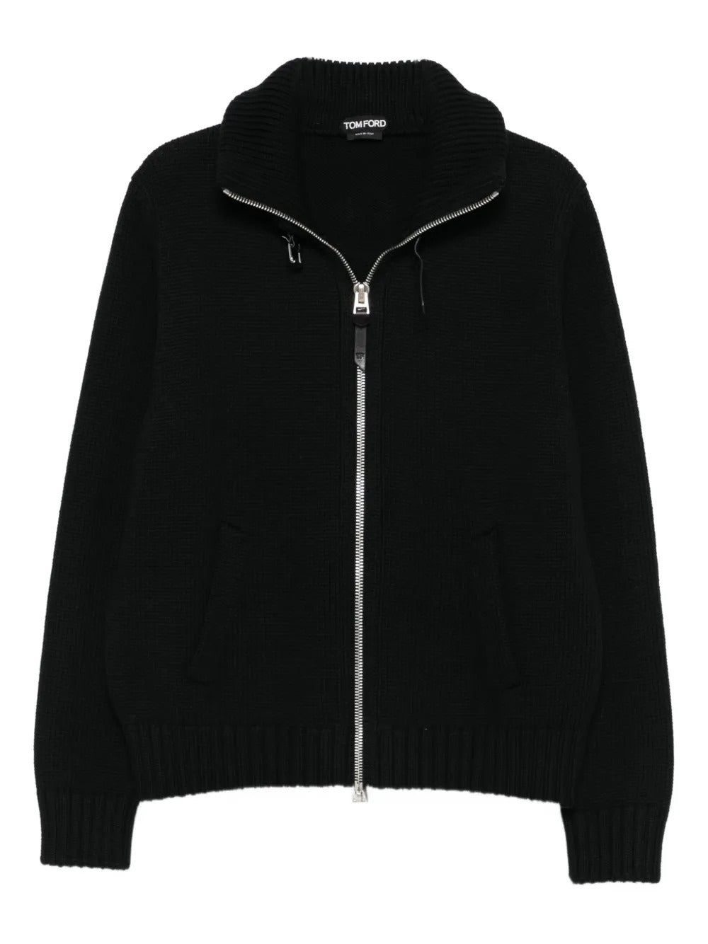 Zip-front ribbed wool jacket-TOM FORD-Verso