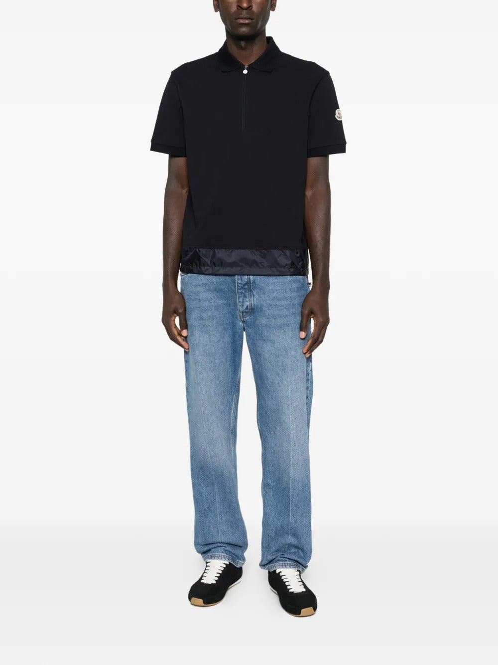 Zip piqué polo shirt-MONCLER-Verso