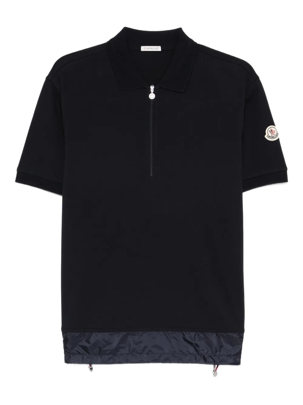 Zip piqué polo shirt-MONCLER-Verso