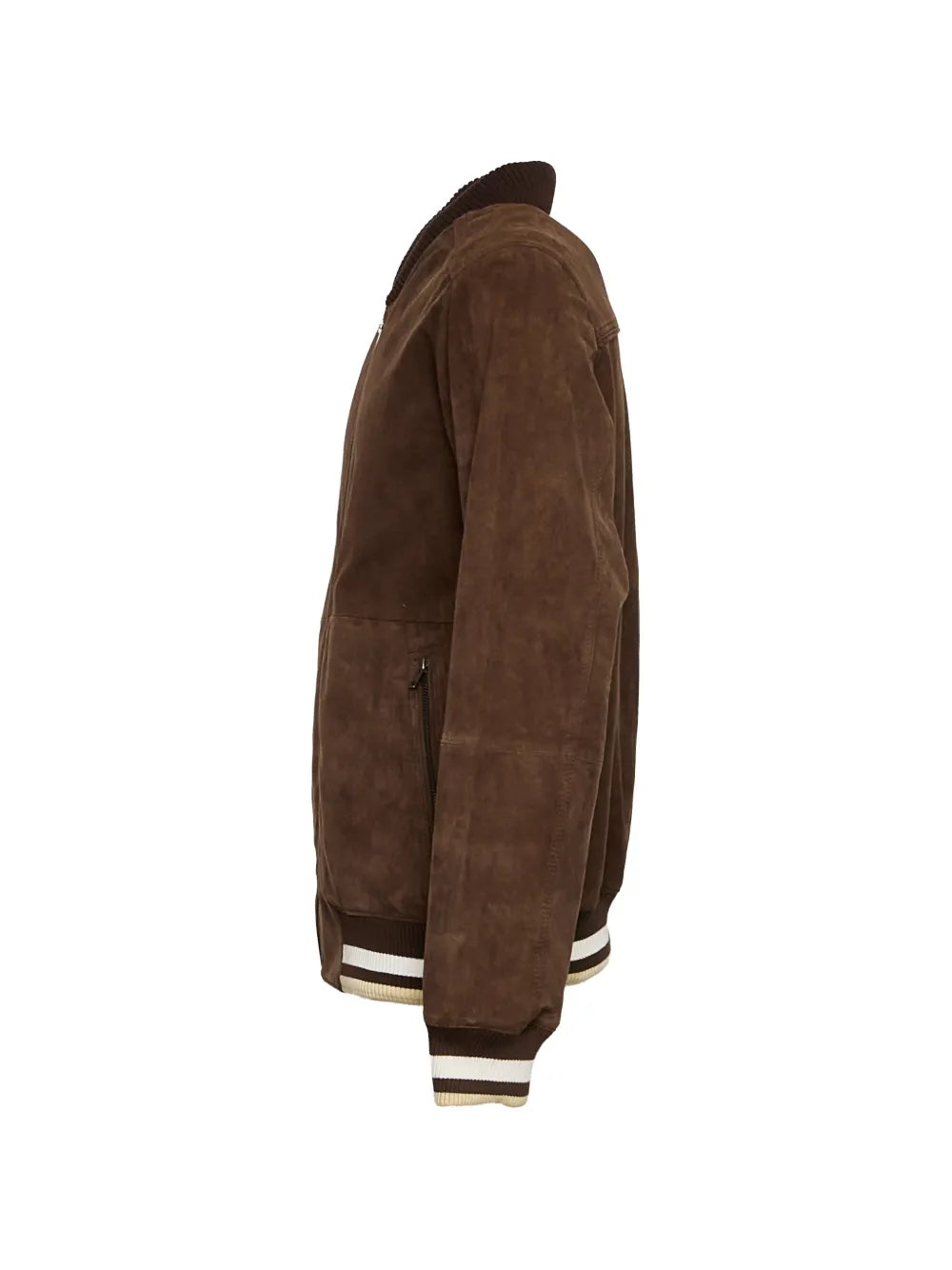 Amaranto zip suede bomber jacket-AMARÁNTO-Verso