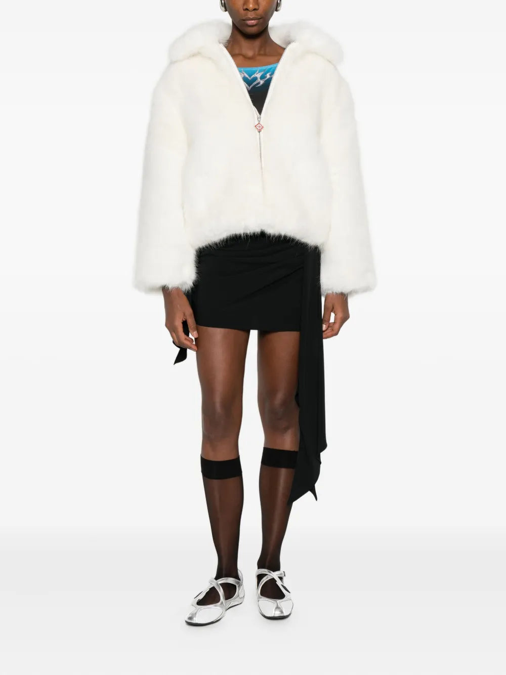 Zip-up Faux-fur Jacket-CASABLANCA-Verso