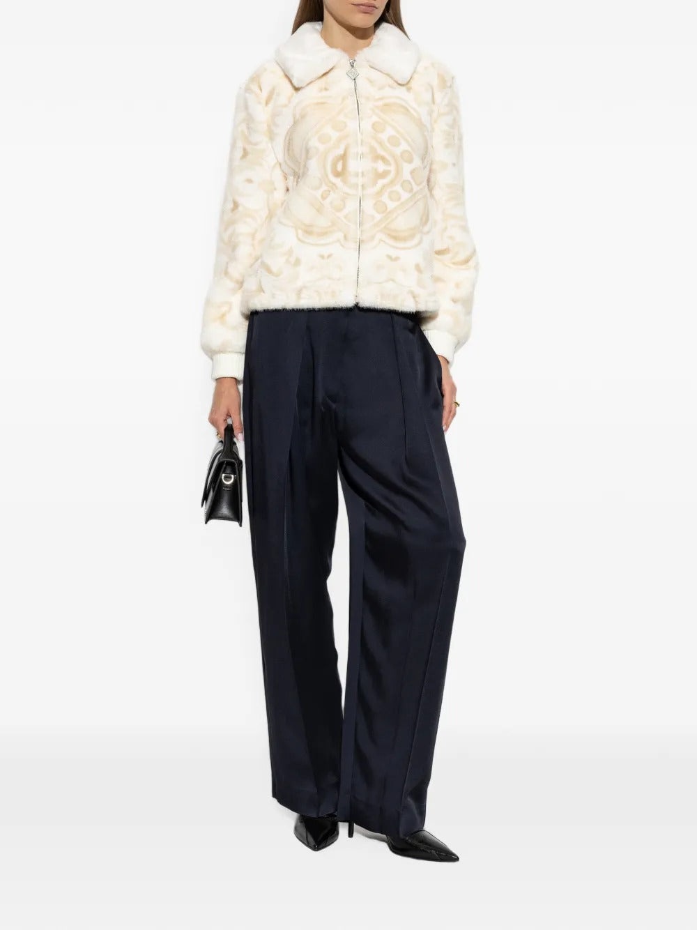 Zip-up faux-fur jacket-CASABLANCA-Verso