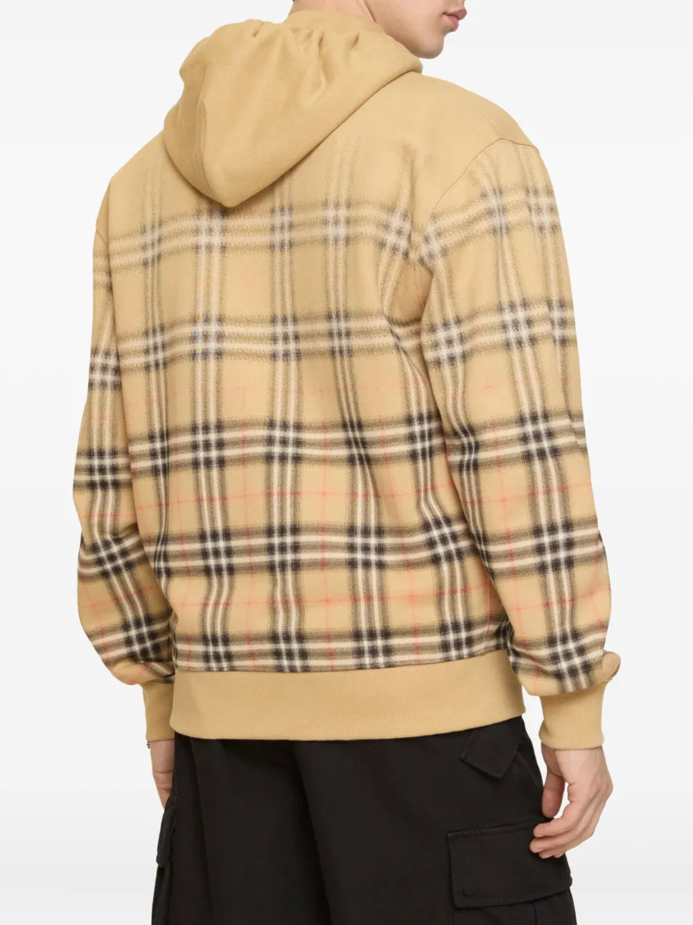 Zip-up hooded check-pattern hoodie-BURBERRY-Verso