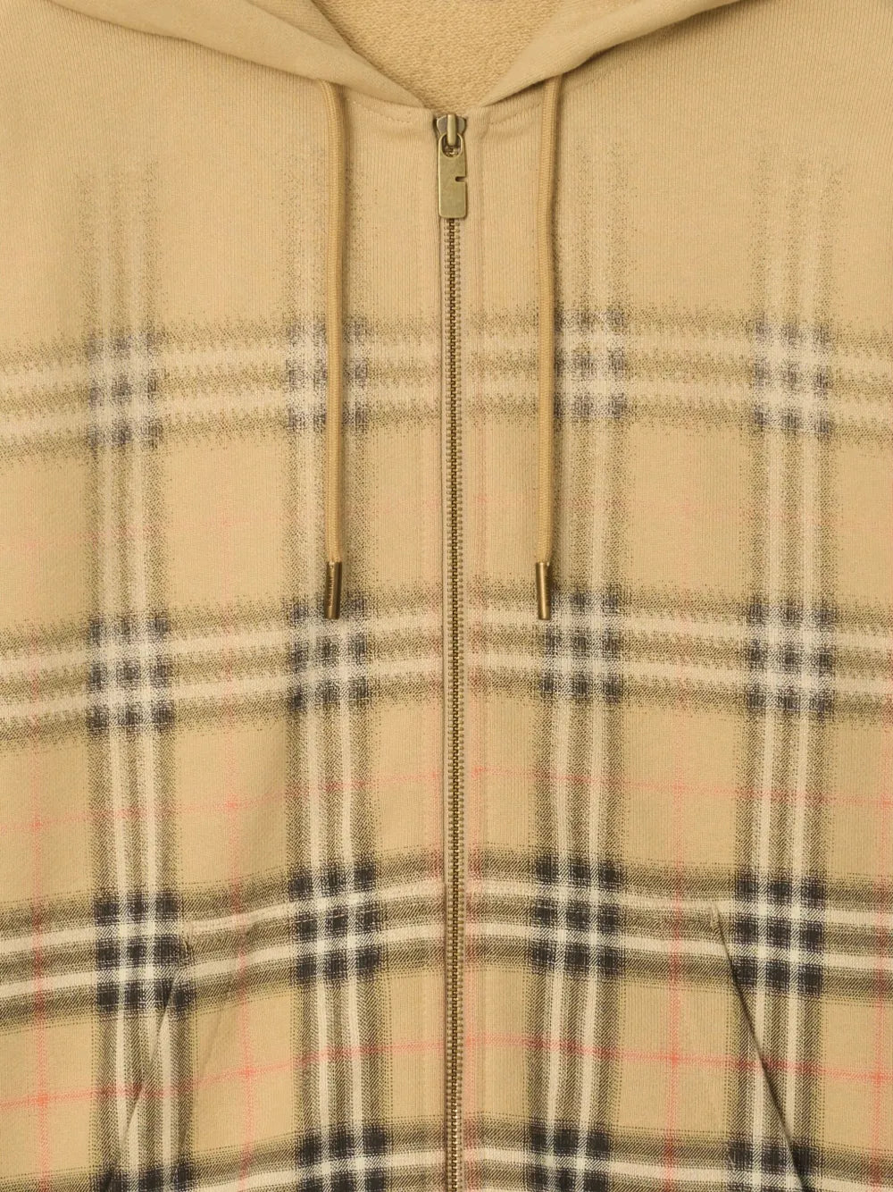 Zip-up hooded check-pattern hoodie-BURBERRY-Verso