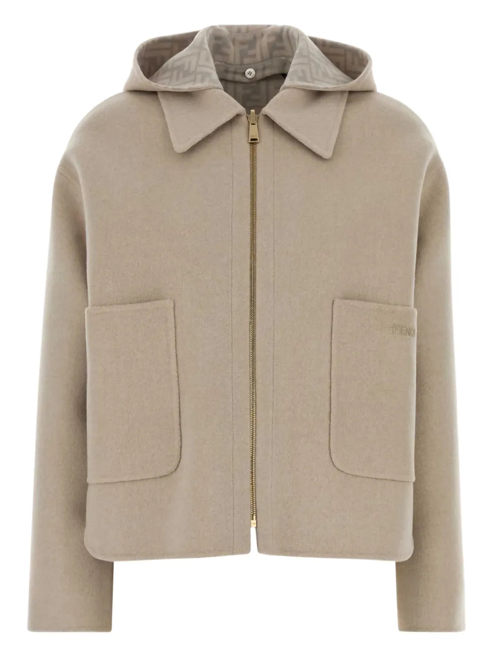Zip-up hooded jacket-FENDI-Verso