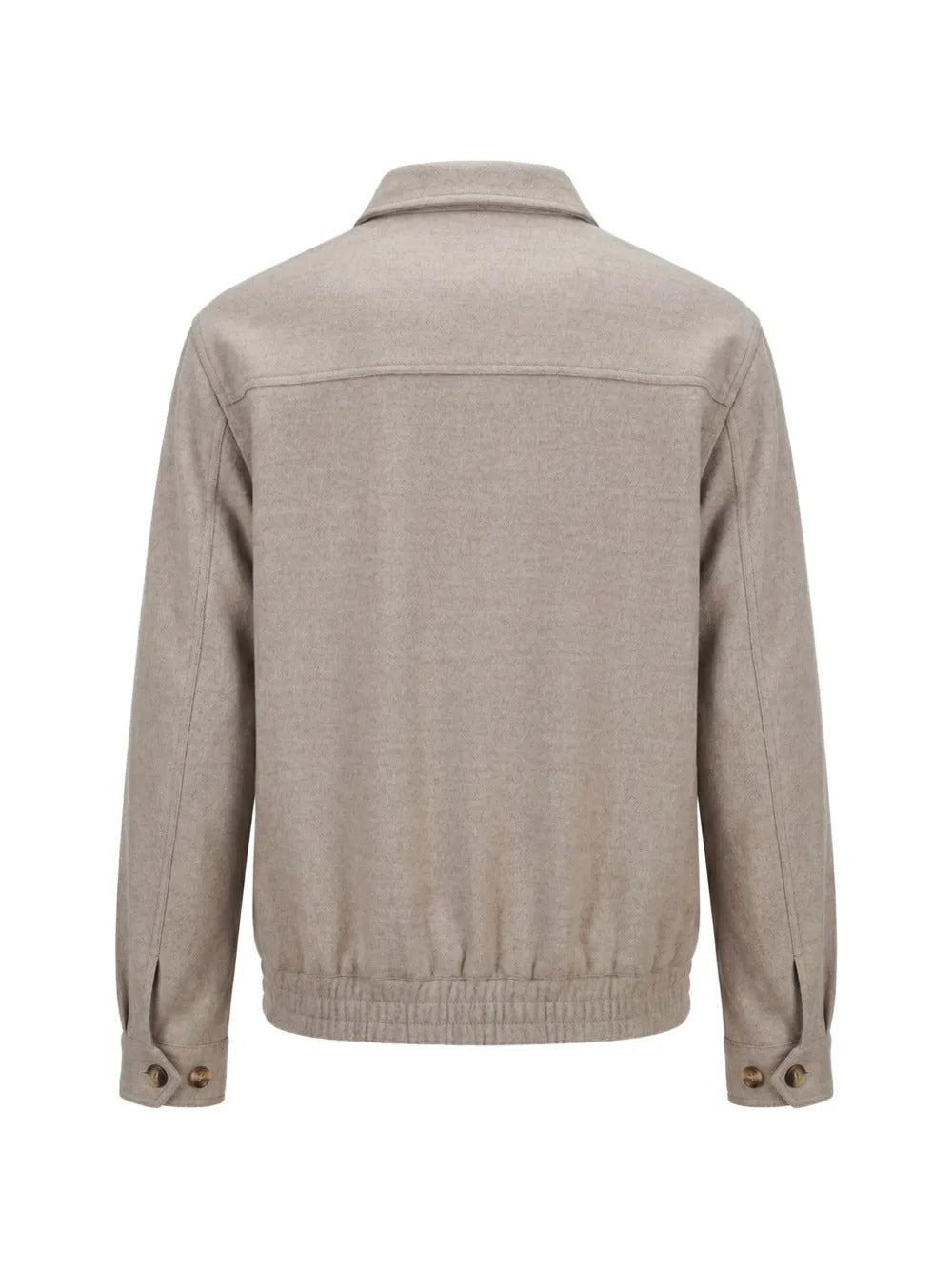 Zip-up wool jacket-BRUNELLO CUCINELLI-Verso