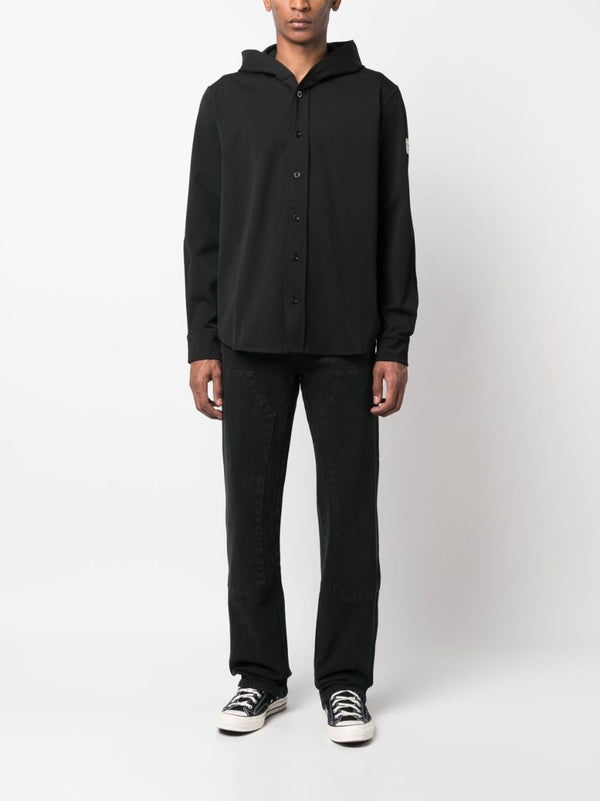 LOGO-PATCH HOODED JACKET