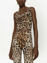 KIM DOLCE&AMP;GABBANA LEOPARD-PRINT CROPPED BODICE TOP