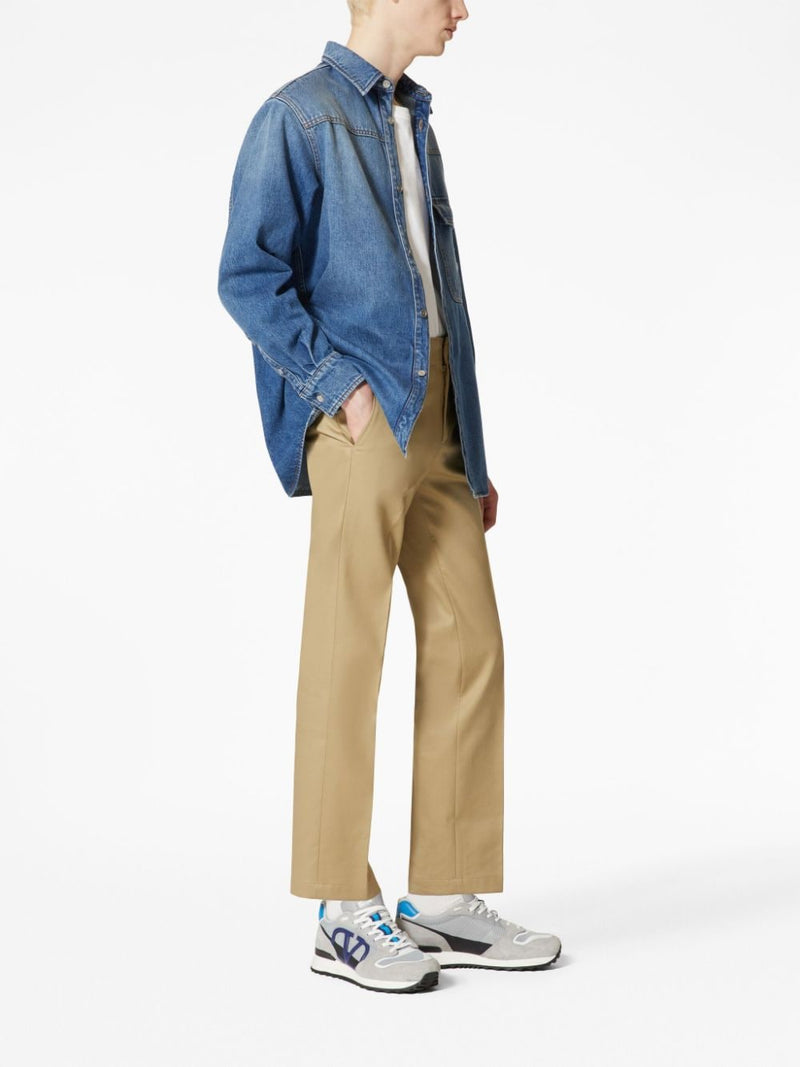 LOGO-PATCH COTTON TROUSERS