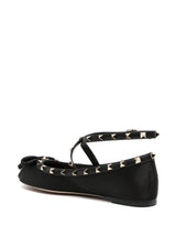 ROCKSTUD SATIN BALLERINA SHOES