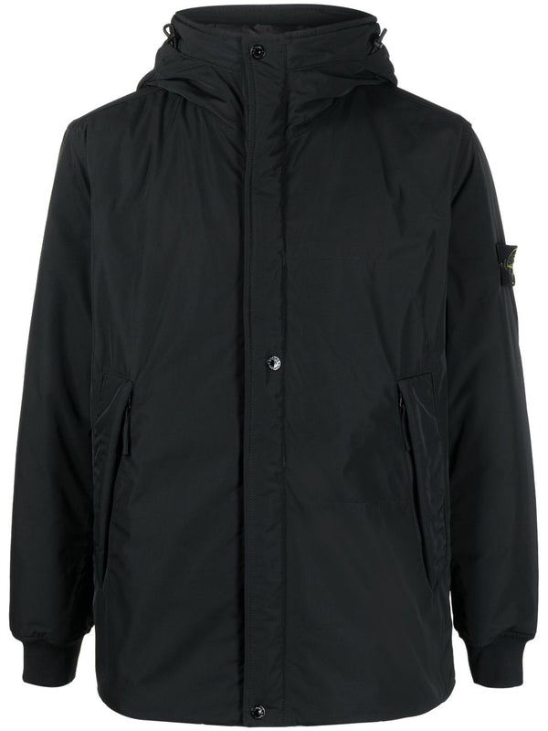 COMPASS-PATCH PADDED HOODED JACKET