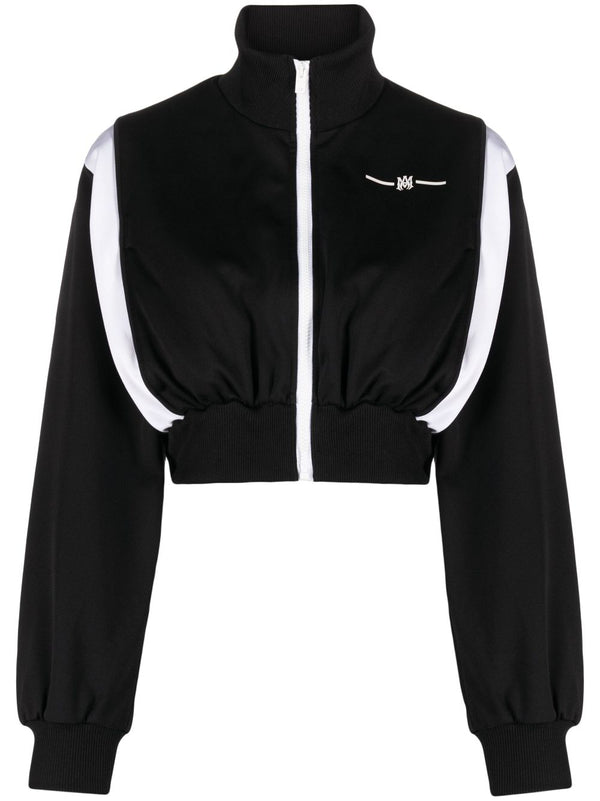 MA LOGO-PRINT CROPPED TRACK JACKET