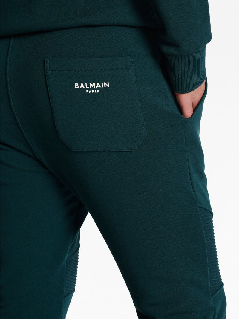 RIBBED-DETAIL DRAWSTRING TRACK PANTS