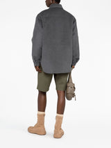 LOGO-EMBOSSED FELTED SHIRT JACKET