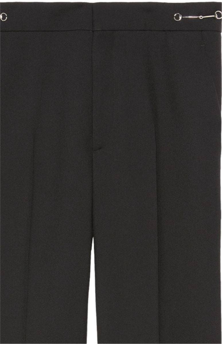 HORSEBIT-DETAIL WOOL TROUSERS GUCCI
