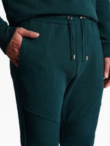 RIBBED-DETAIL DRAWSTRING TRACK PANTS