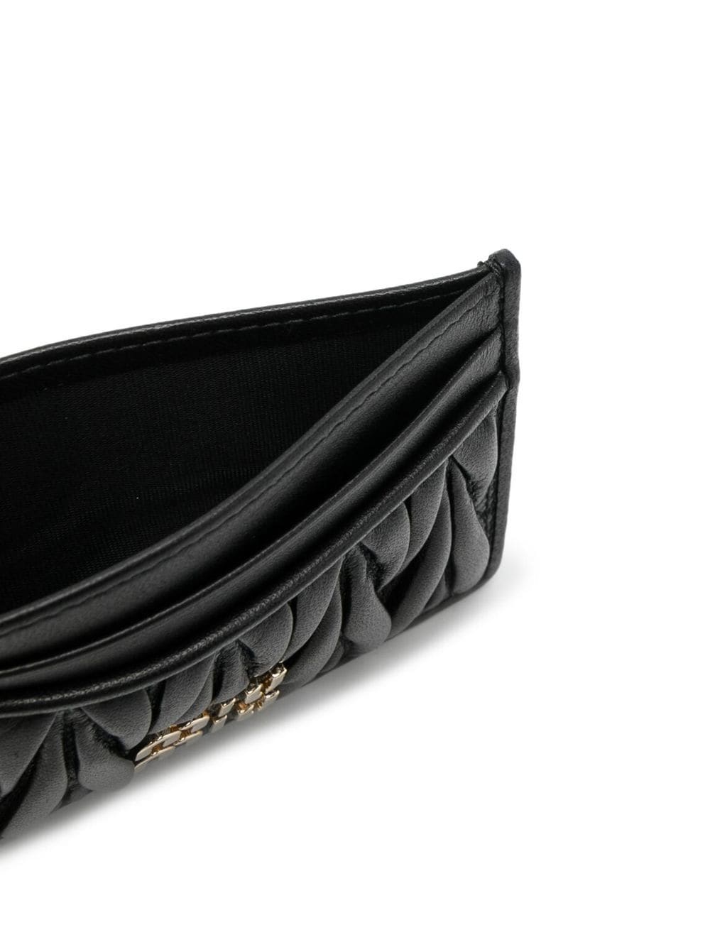 MACRAMÉ TEXTURED CARD HOLDER MIU MIU
