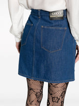 BELTED DENIM MINISKIRT