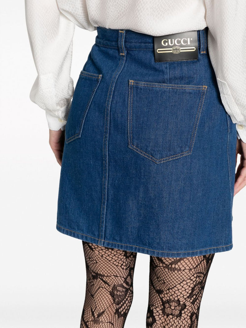 BELTED DENIM MINISKIRT