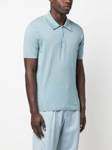 LA GRECA POINTELLE-KNIT POLO SHIRT