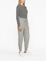 HIGH-WAIST TAPERED TRACK TROUSERS