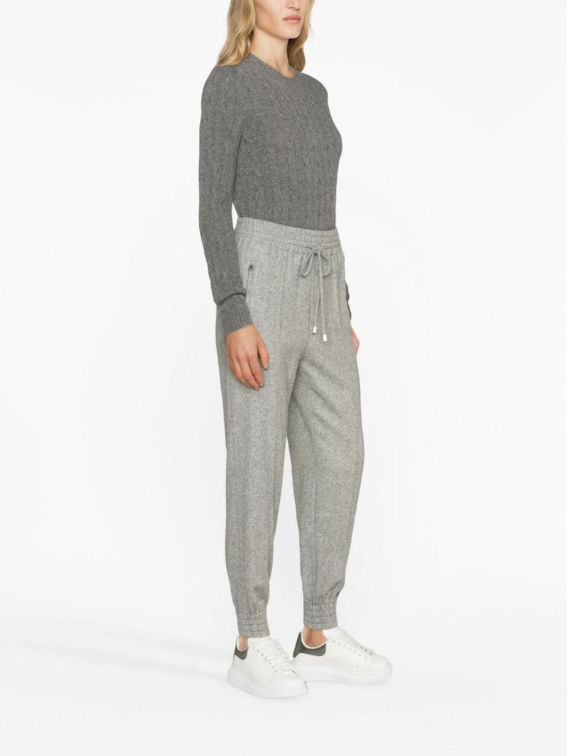 HIGH-WAIST TAPERED TRACK TROUSERS